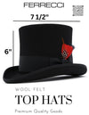 Black Wool Felt Victorian Top hat - Chicano Spot