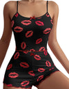2 Piece Red Lips Ribbed PJ set - Chicano Spot
