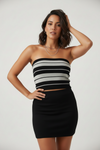 Cali Rider Charlie Brown Tube Top- Black/Grey - Chicano Spot