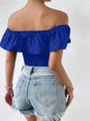 Women Floral Off the Shoulder Crop Top - Chicano Spot
