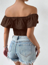 Women Floral Off the Shoulder Crop Top - Chicano Spot