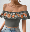 Women Floral Off the Shoulder Crop Top - Chicano Spot