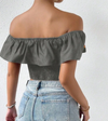 Women Floral Off the Shoulder Crop Top - Chicano Spot