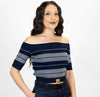 Fb County Charlie Brown Off The Shoulder Crop Tops - Chicano Spot