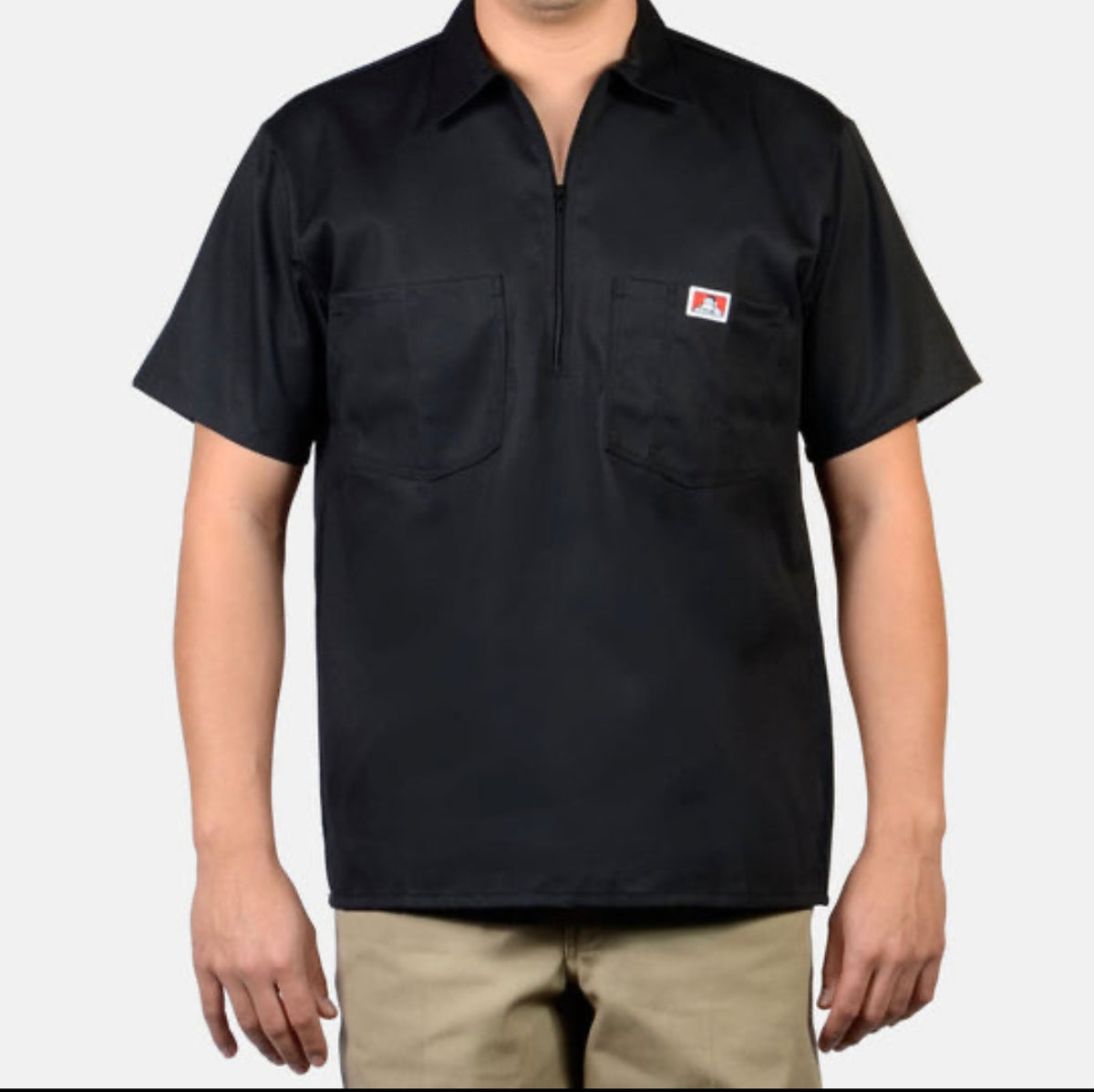 Ben Davis Short Sleeve 1/2 Zip BLACK | Chicano Spot