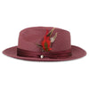 Tapa Crushable Straw Hat Fedora in Burgundy - Chicano Spot