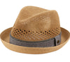 Epoch Straw Fedora Hat with Fabric Band