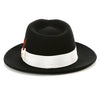 Crushable Black/White 100% Australian Wool Fedora Hat - Chicano Spot