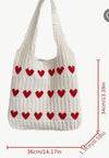 Heart Knitted Tote Bag - Chicano Spot