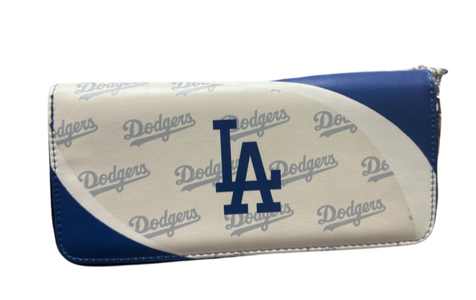 【MLB公認】LA Dodgers Patches Zip Around Wallet 長財布 MLB Los Angeles Dodgers Patches Zip Around Wallet | Three