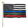 Thin Blue Green Red Line American Flag - Chicano Spot