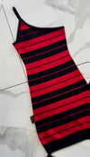 Womens Single Spaghetti Strap Charlie Brown Red/Black Dress - Chicano Spot