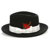 Crushable Black/White 100% Australian Wool Fedora Hat - Chicano Spot