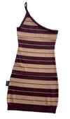 Womens Single Spaghetti Strap Charlie Brown/Tan Dress - Chicano Spot