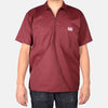 Ben Davis Short Sleeve 1/2 Zip - BURGUNDY