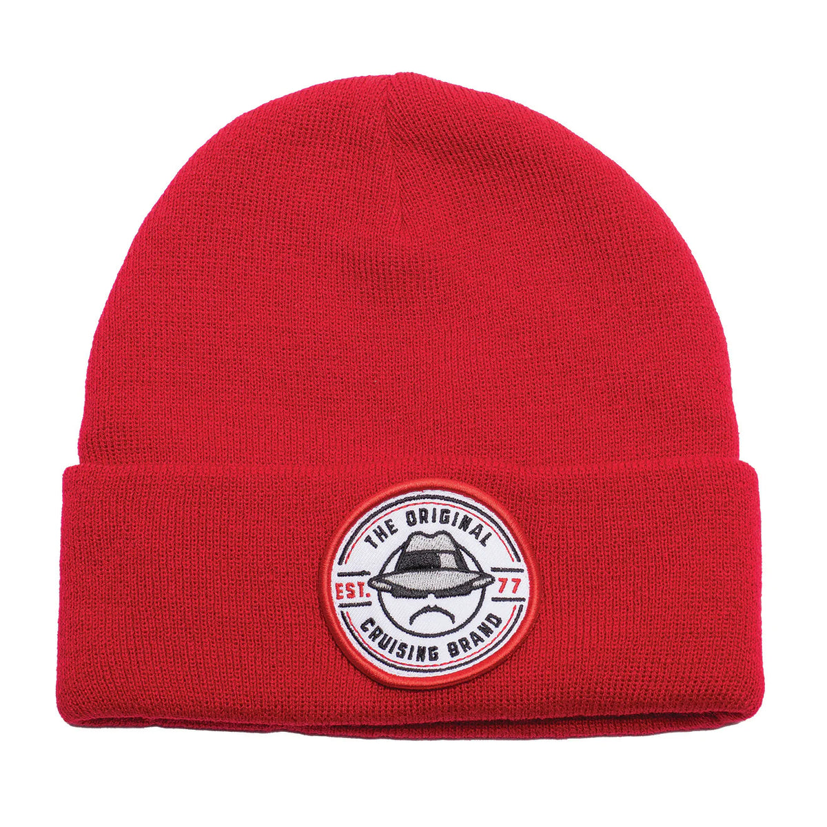 Lowrider Circle Beanie Red | Chicano Spot