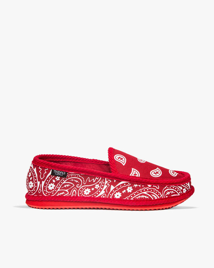 Red bandana slippers on sale