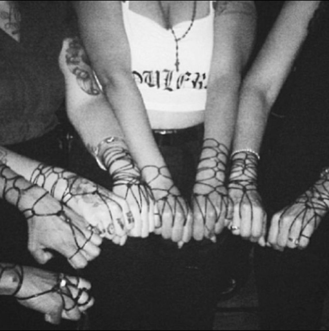 Rubber Band Rubber Bracelets 80s Style Wrist Black Gummy